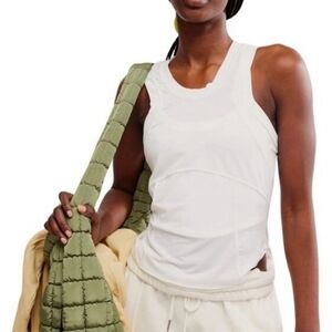 Free People Movement Silver Lining Tempo White Racerback Tank Top